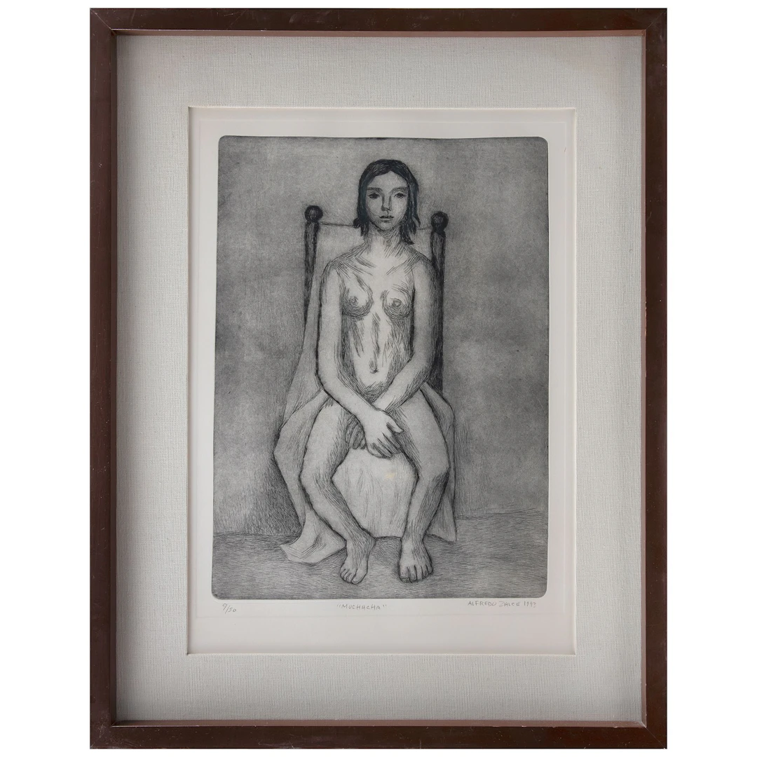 ALFREDO ZALCE. Muchacha. Firmado y fechado 1993. Grabado al aguafuerte.