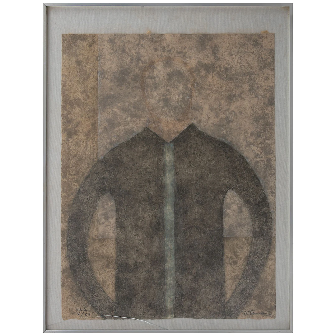 RUFINO TAMAYO. Personaje en gris. Firmado. Grabado al aguafuerte P