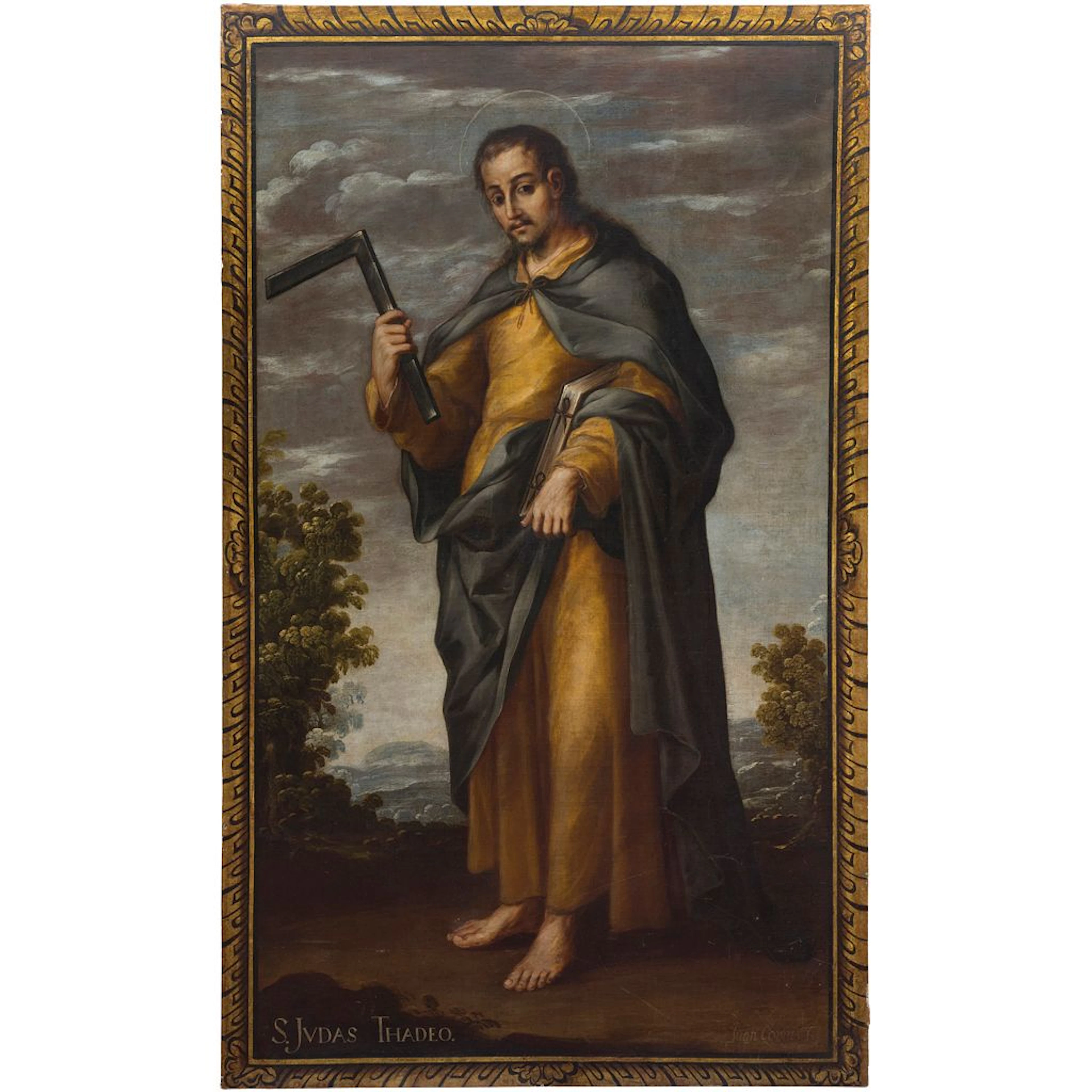 JUAN CORREA. SAN JUDAS TADEO Óleo sobre tela Firmado "Juan Correa