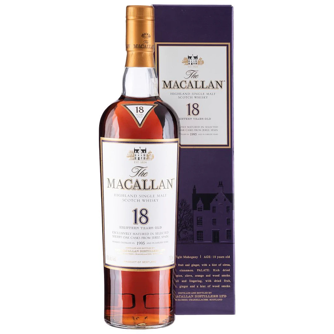 The Macallan 18 Years Old Single Malt Scotch Whisky Speyside, Escocia