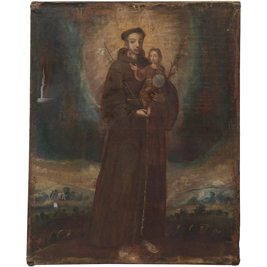 SAN ANTONIO DE PADUA MÉXICO, SIGLO XVII Óleo sobre tela