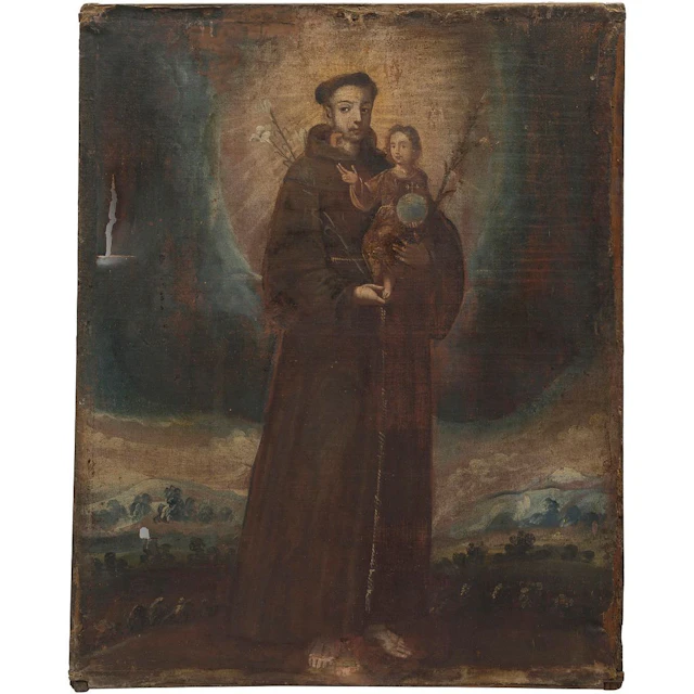 SAN ANTONIO DE PADUA MÉXICO, SIGLO XVII Óleo sobre tela