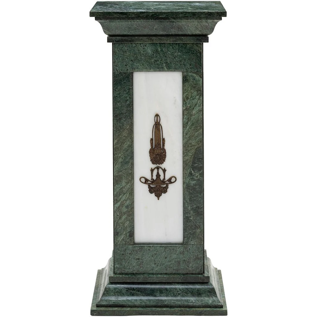 PEDESTAL FRANCIA, PRINCIPIOS DEL S XX. En onix blanco enchapada en