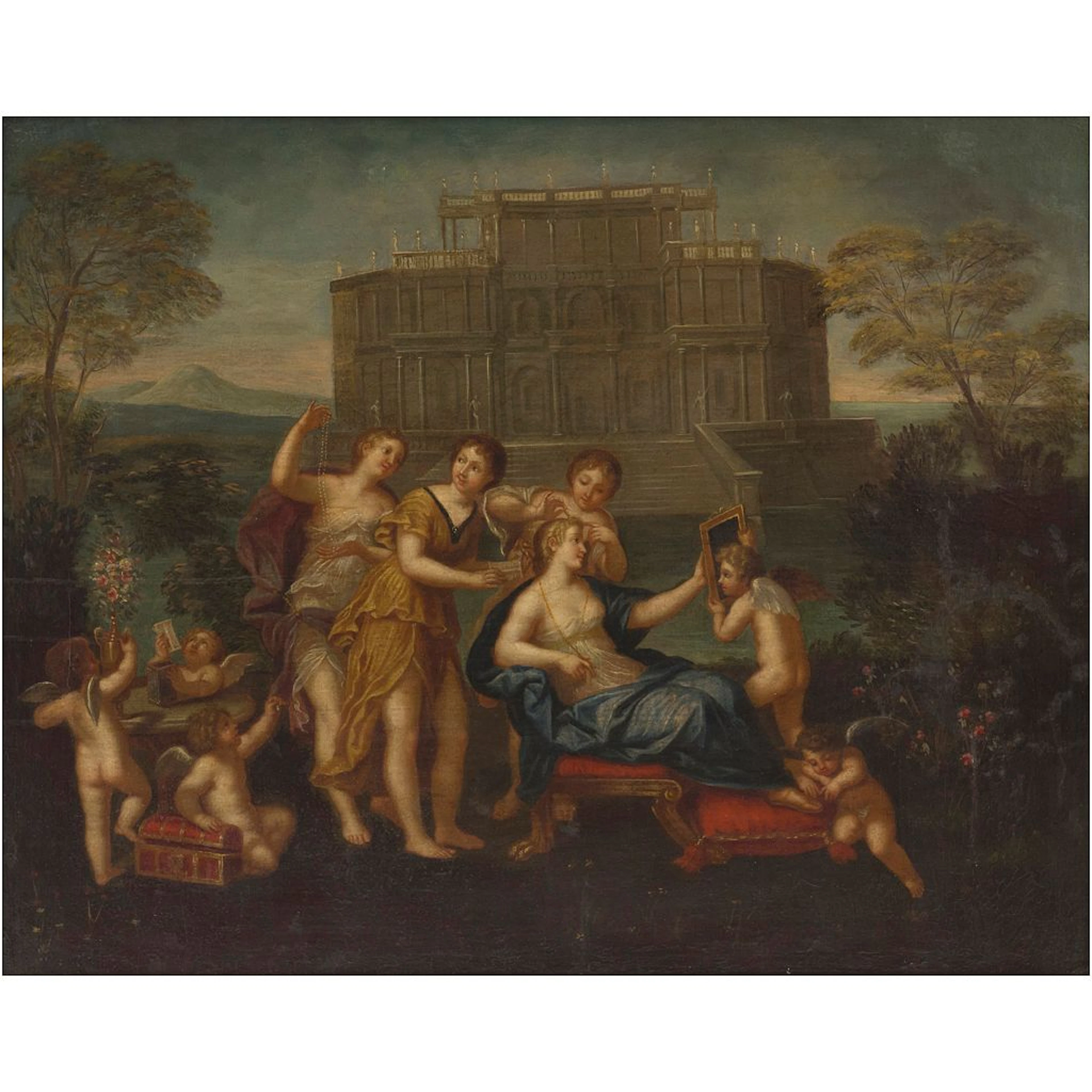 EL TOCADOR DE VENUS EUROPA, SIGLO XIX Óleo sobre tela A la manera