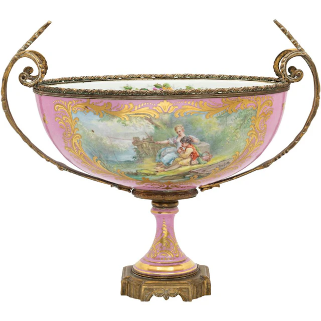 CENTRO DE MESA FRANCIA, FINALES DEL S. XIX En porcelana de SÈVRES