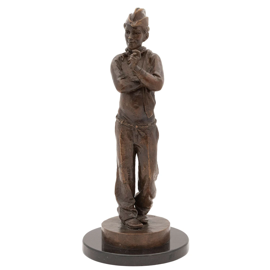 VÍCTOR GUTIÉRREZ (MÉXICO, 1950 - ). AHÍ ESTÁ EL DETALLE. Bronce. Firmado