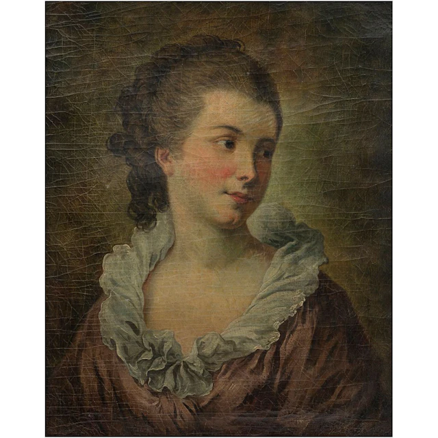 RETRATO DE JOVEN DAMA FRANCIA, s XIX Óleo sobre tela A la manera de