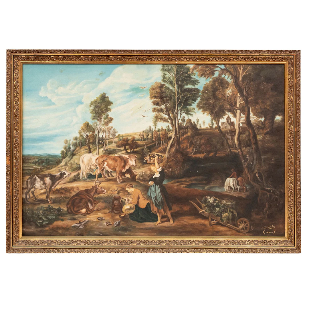 LA GRANJA LAKEN SIGLO XX Óleo sobre tela Firmada “Alberto S (copia)”