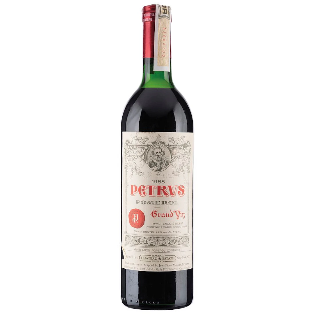 Petrus Grand Vin Cosecha: 1988 Pomerol, Francia Nivel: en el cuello 96 / 100