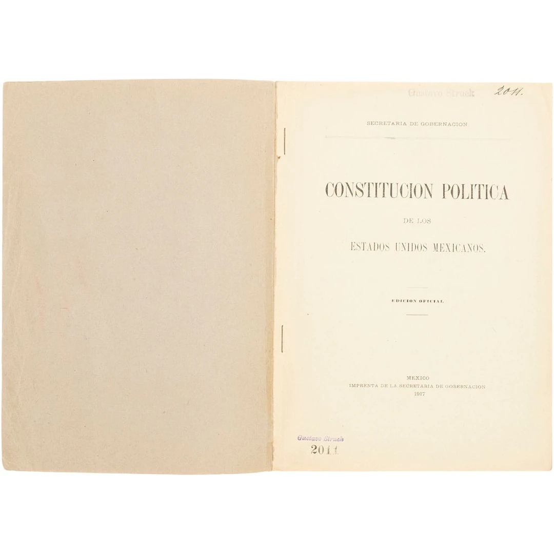 VENUSTIANO CARRANZA. CONSTITUCIÓN POLÍTICA DE LOS ESTADOS UNIDOS MEXICANOS