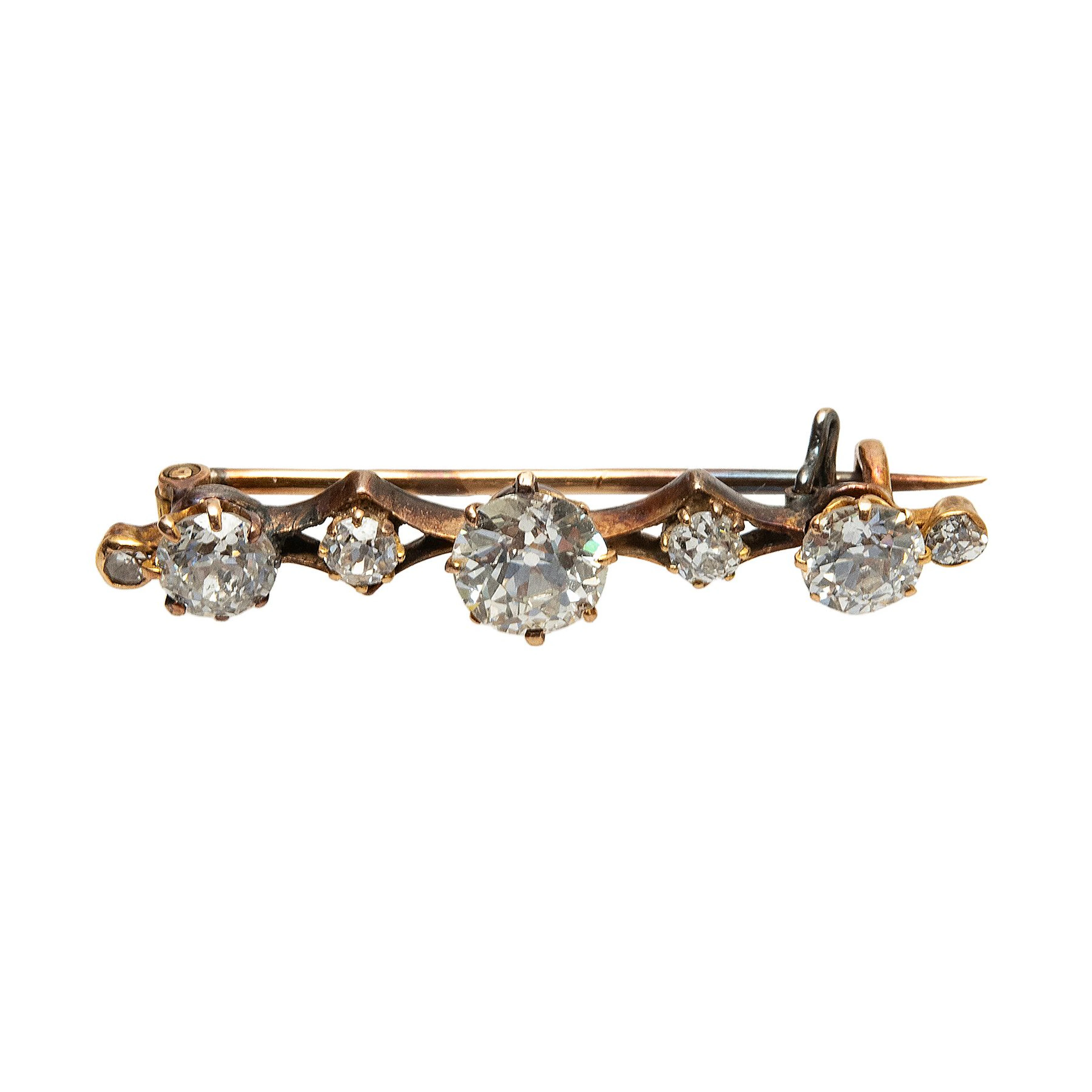 PRENDEDOR CON DIAMANTES EN ORO AMARILLO DE 14K