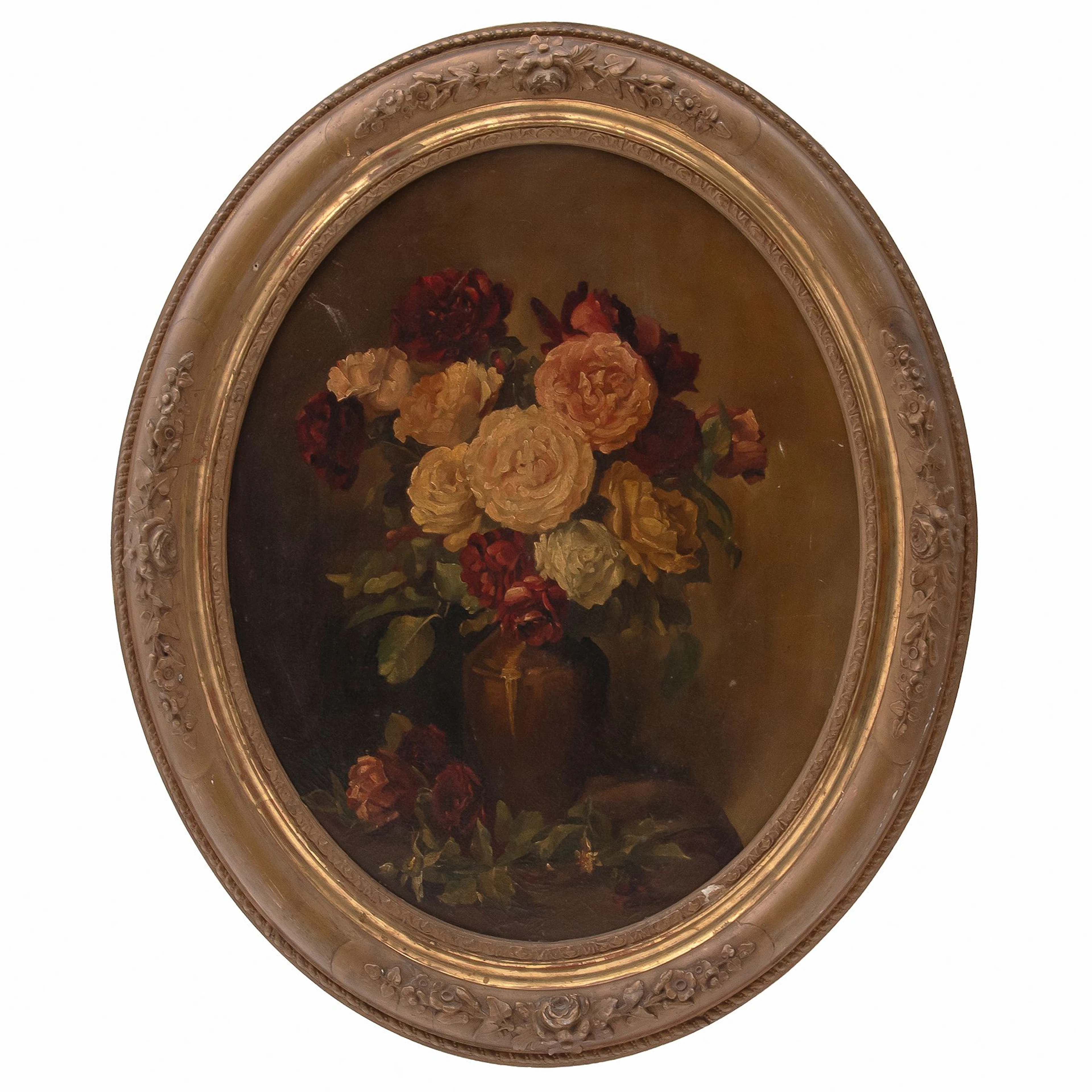 BOUQUET DE FLORES MÉXICO, FINALES DEL SIGLO XIX Óleo sobre tela Detalles