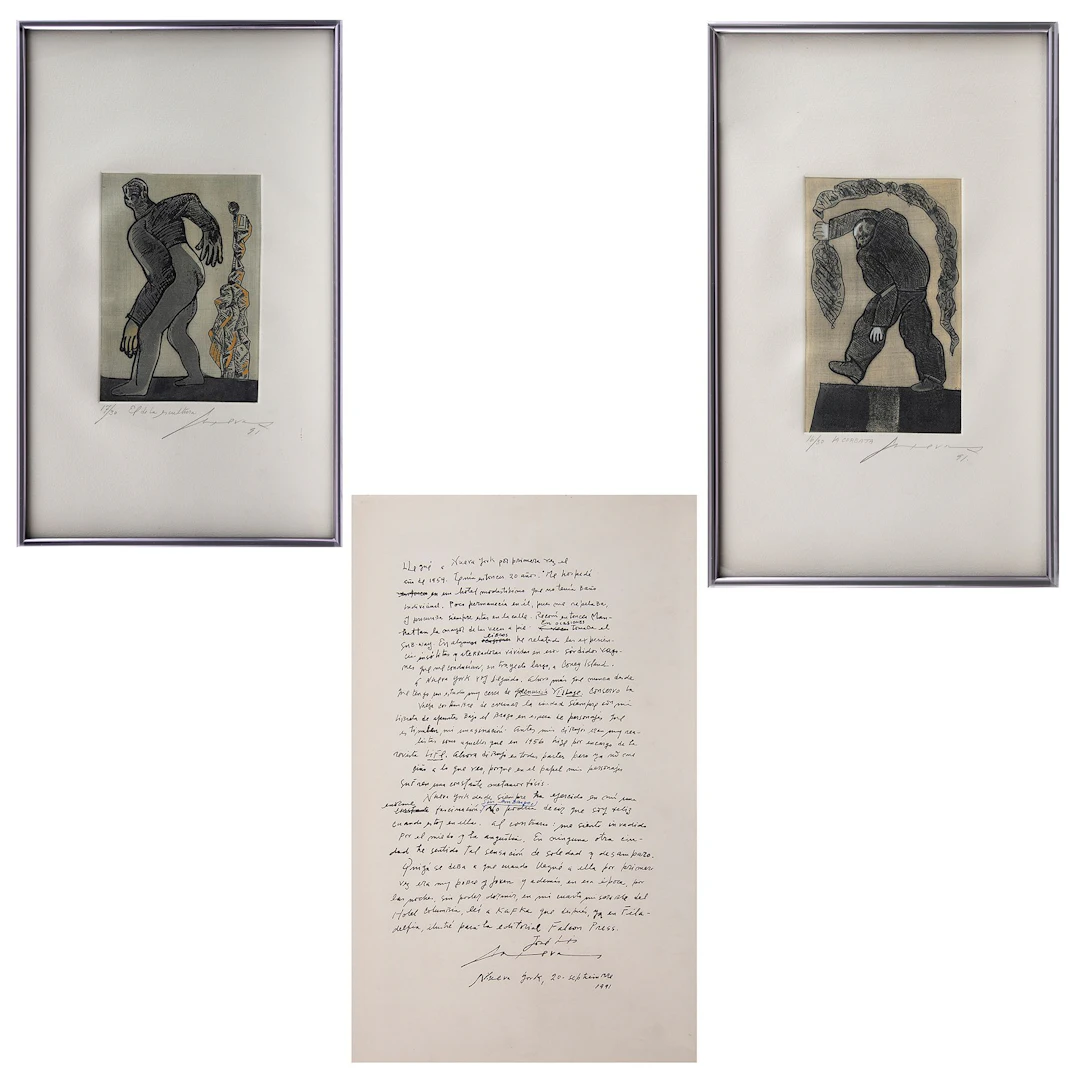 JOSÉ LUIS CUEVAS. La corbata y El de la escultura. Firmados y fechados