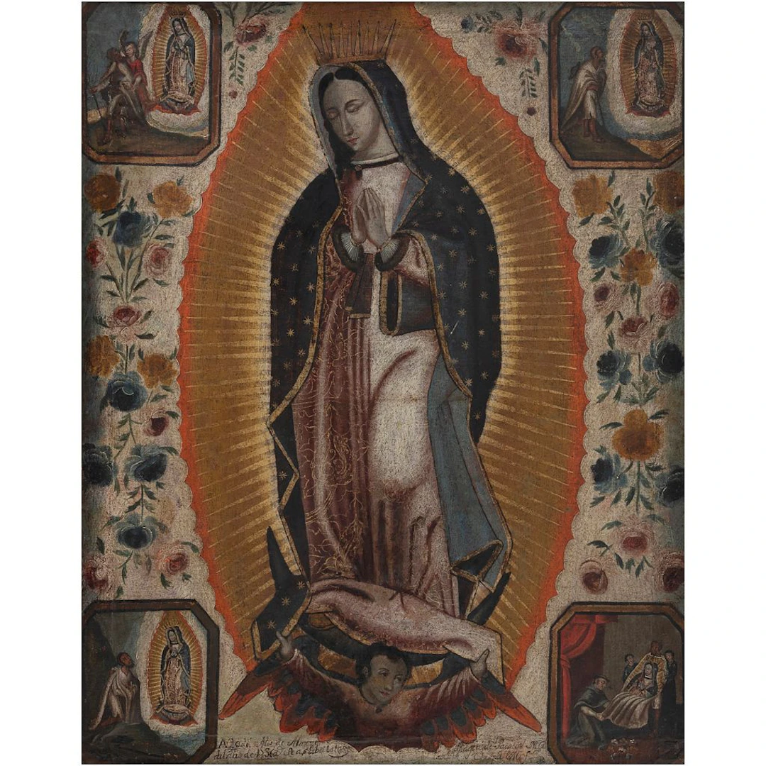 PASQUAL NICOLAS (MÉXICO, ACTIVO SIGLO XVIII) VIRGEN DE GUADALUPE CON