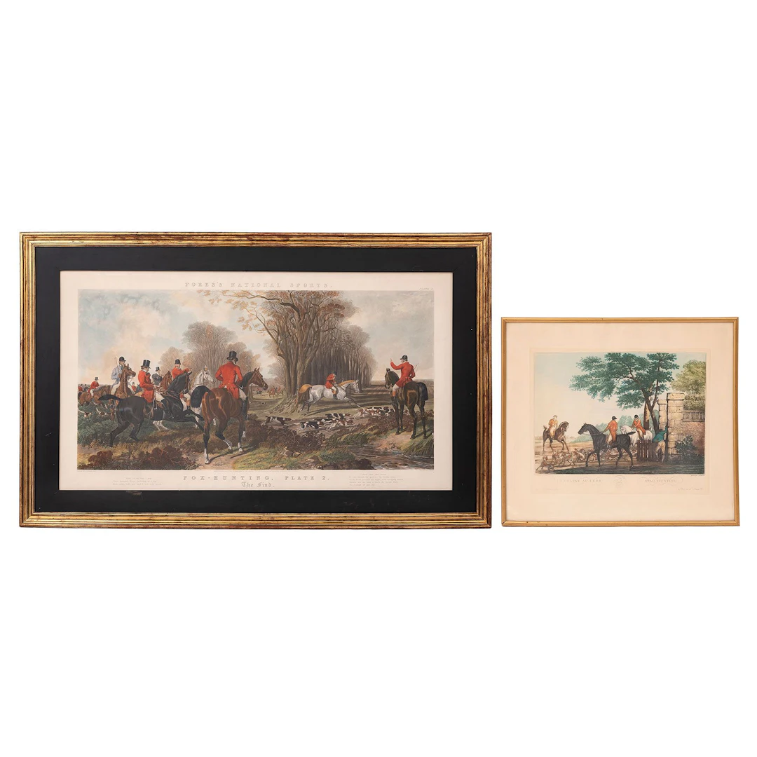 PAR DE GRABADOS DE CACERÍAS A) DESPUÉS DE JOHN FREDERICK HERRING SR.