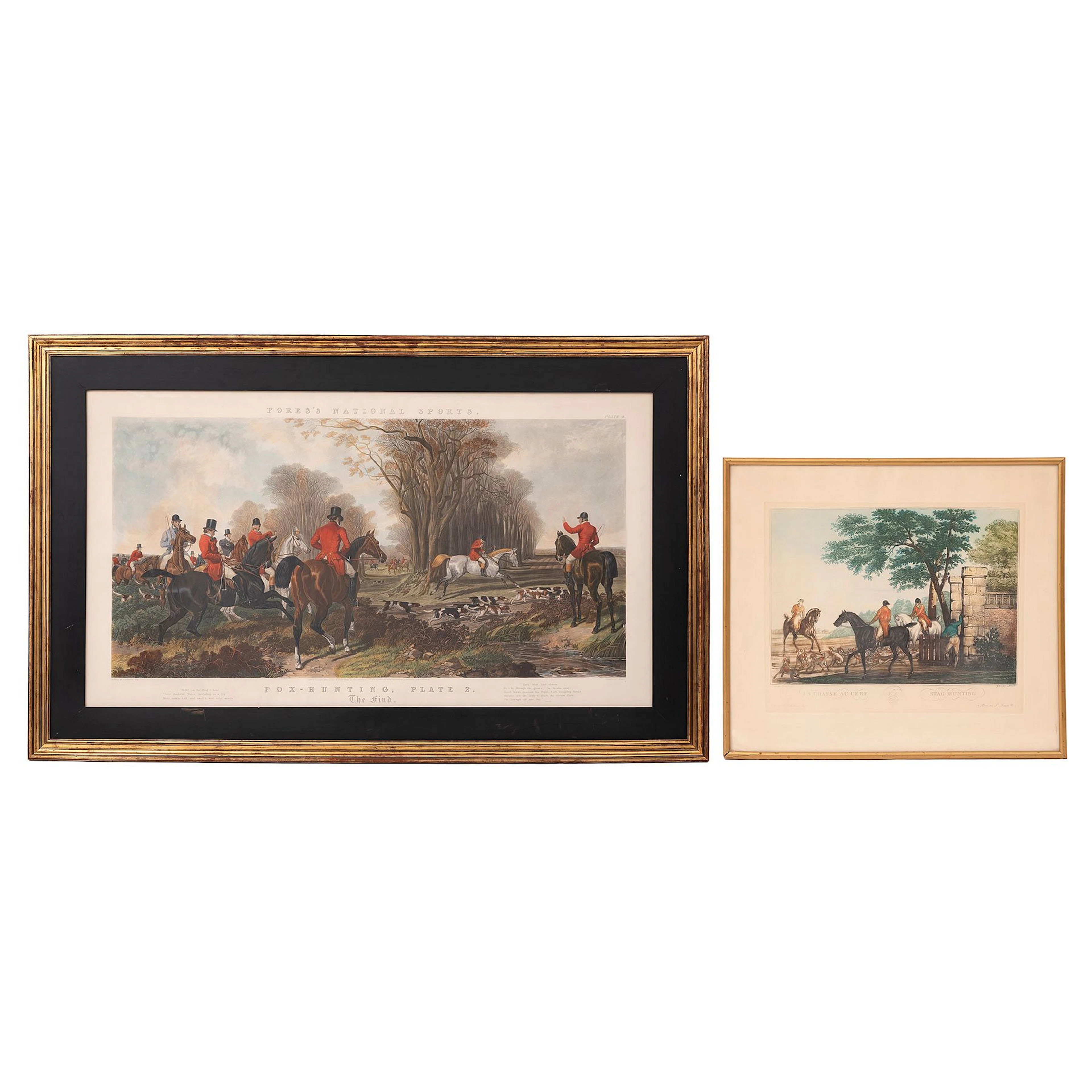 PAR DE GRABADOS DE CACERÍAS A) DESPUÉS DE JOHN FREDERICK HERRING SR.