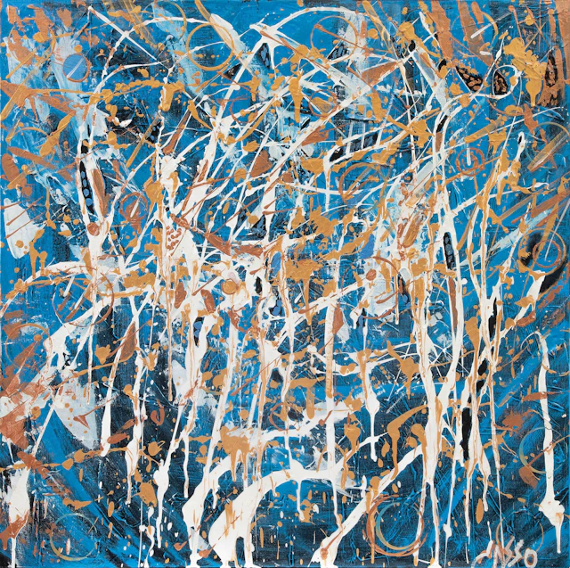 JASSO. Arenas del viento VIII. Firmado. Acrílico sobre lienzo. 90 x 90 cm