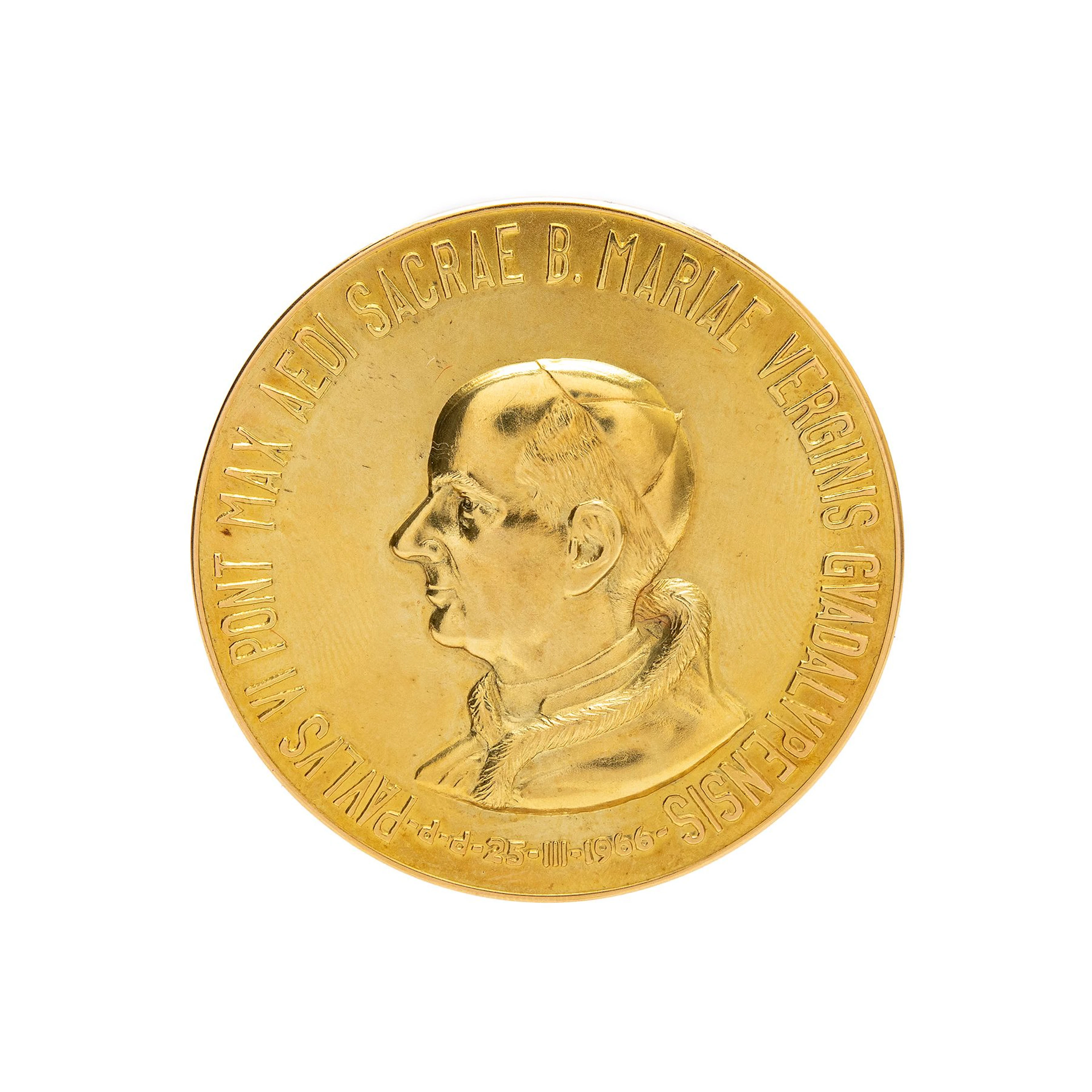 MEDALLA DISTINCIÓN DE S.S, PAULO VI A LA BASILICA EN ORO AMARILLO DE 18K