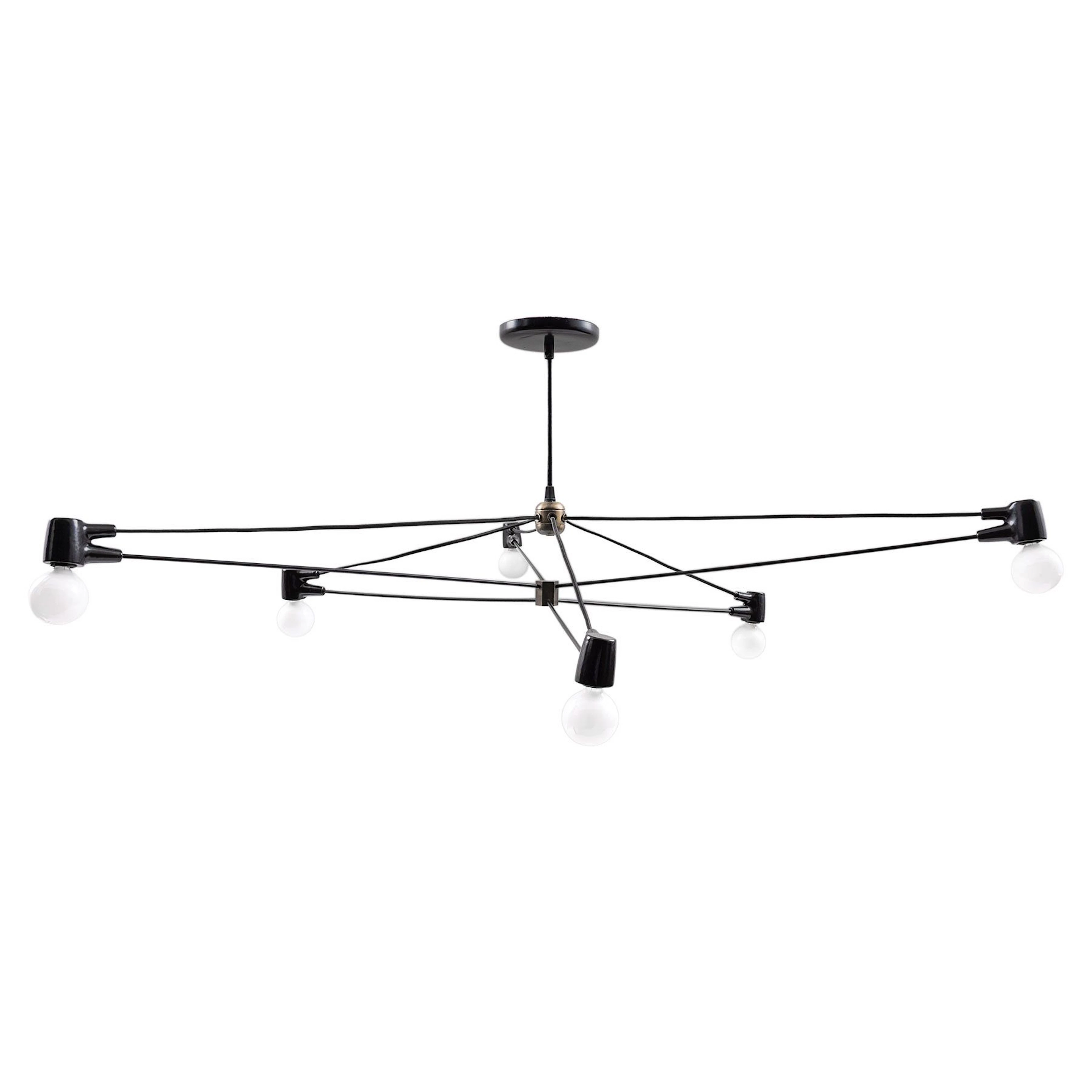 BRENDAN RAVENHILL. CORD CHANDELIER, SXXI. En acero lacado en negro