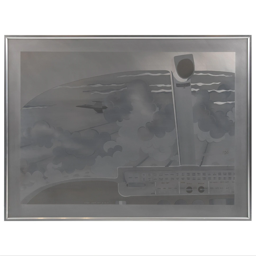 DIEGO MATTHAI. Otro Lear Jet a 41,111, 1975. Firmado. Grabado sobre