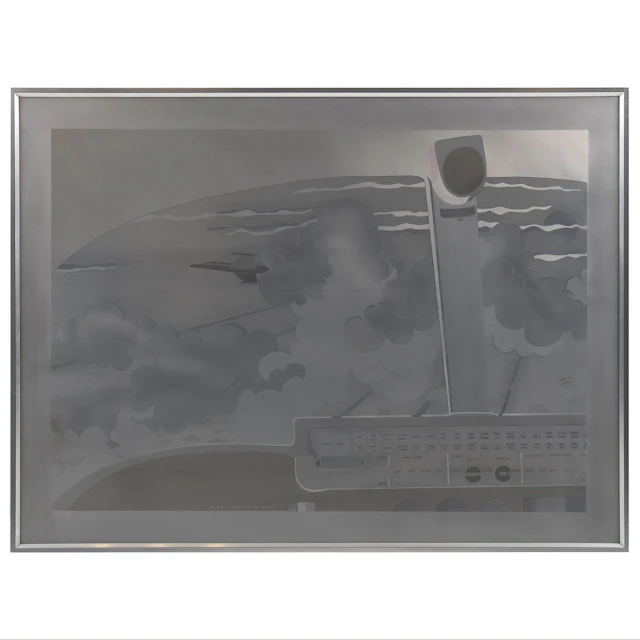 DIEGO MATTHAI. Otro Lear Jet a 41,111, 1975. Firmado. Grabado sobre