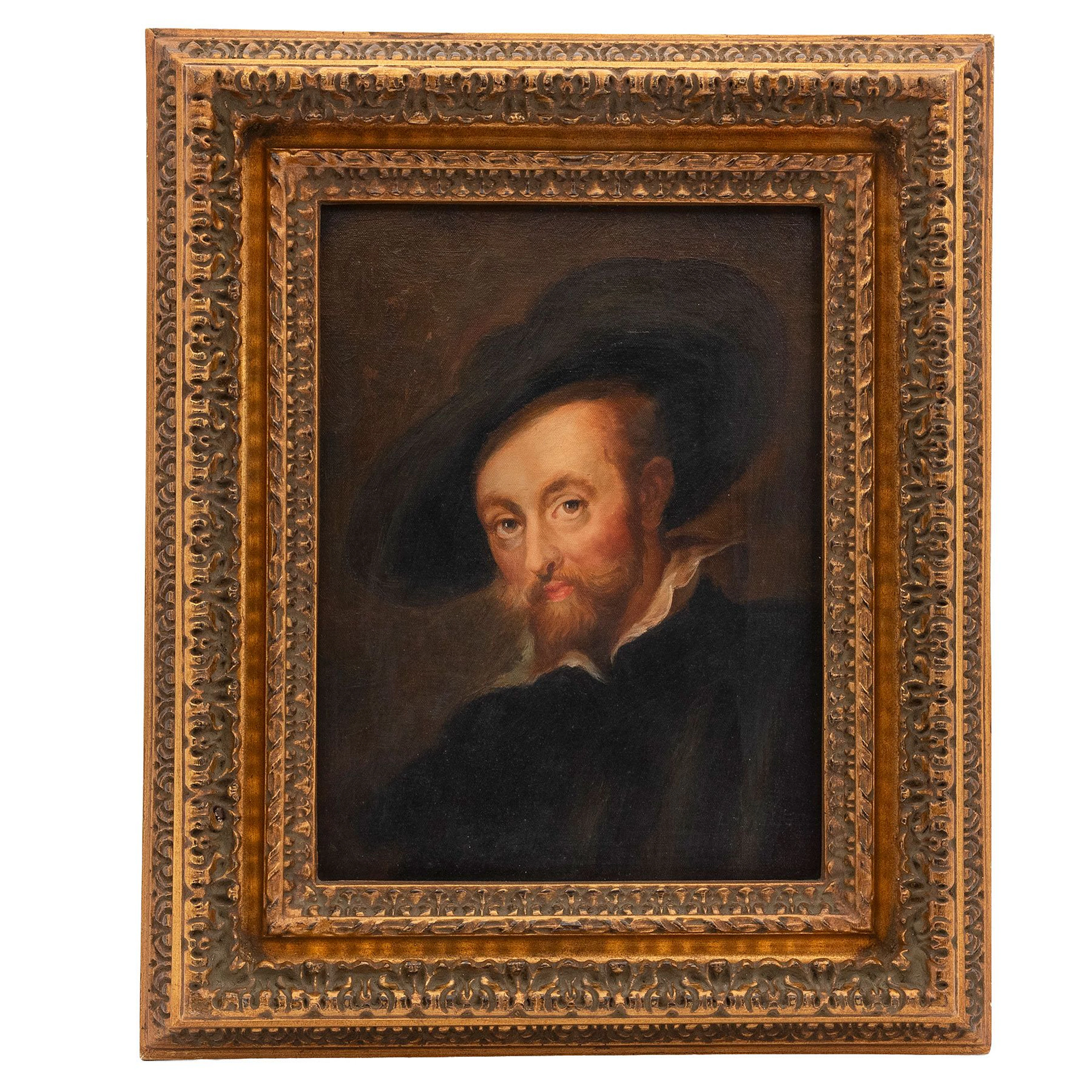 AUTORRETRATO DE PETER PAUL RUBENS SIGLO XX Óleo sobre tela Firmado