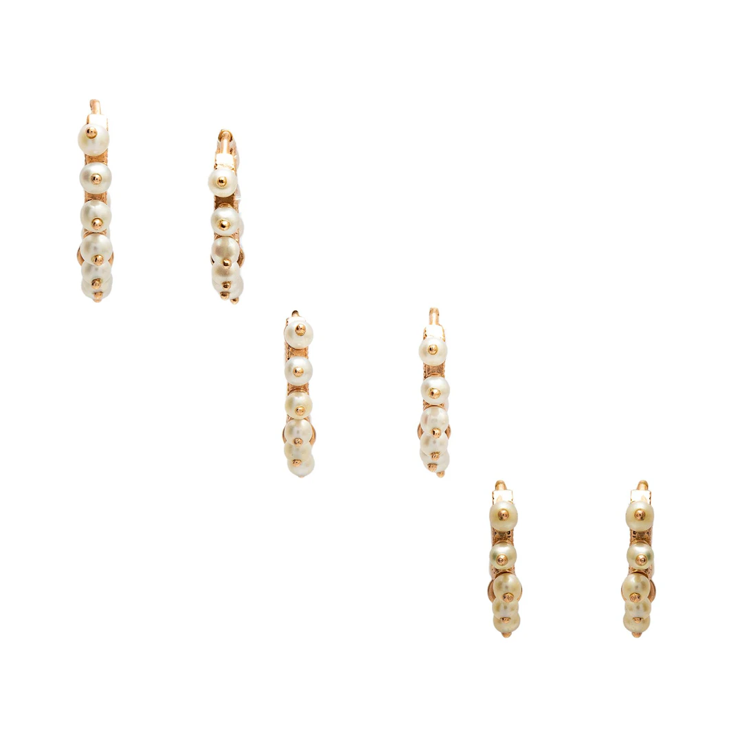 SEIS ARRACADAS EN ORO AMARILLO DE 14K DE LA FIRMA MARIA TASH