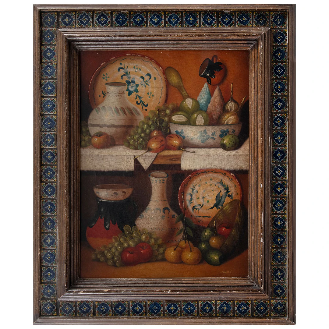 AUTOR NO IDENTIFICADO. Bodegón. Firmado. Óleo sobre tela. 80 x 60 cm