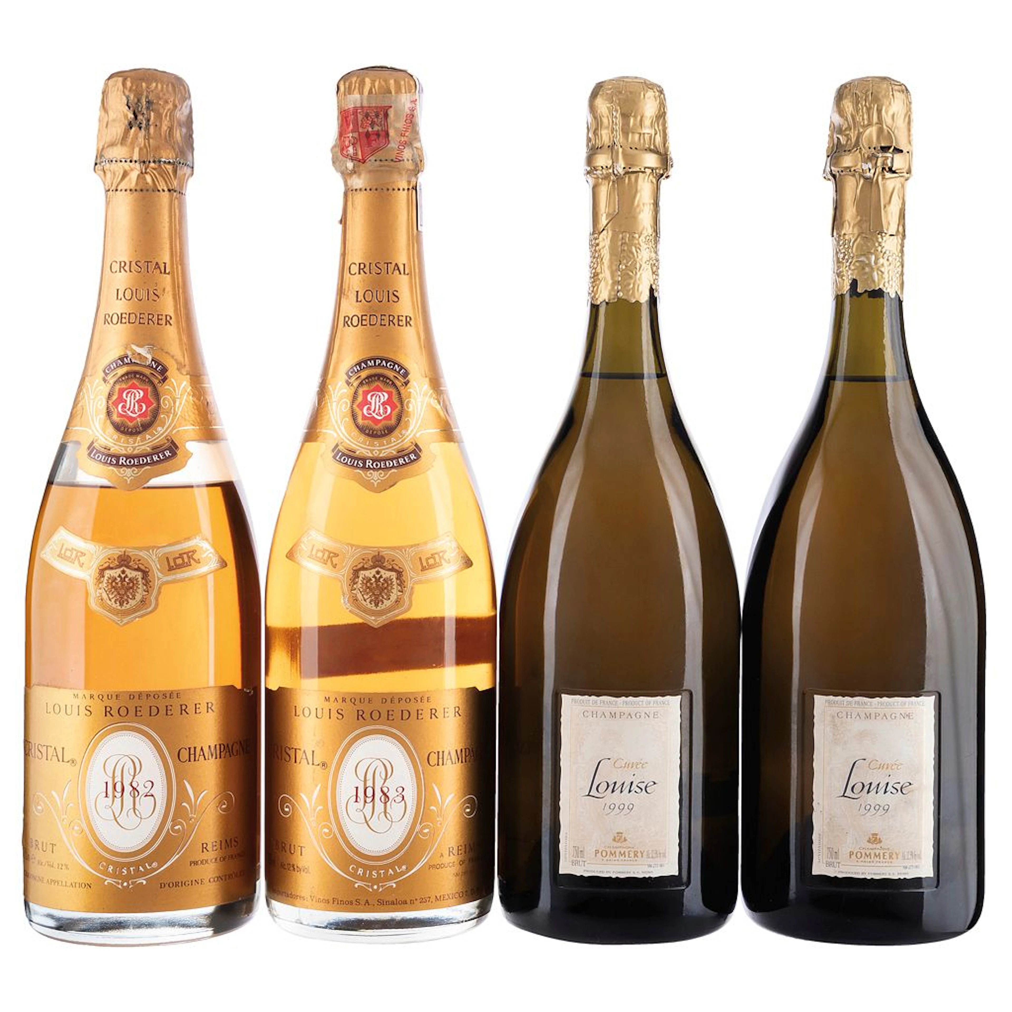 Louis Roederer "Cristal" Vintage: 1982 Piezas: 2 98 / 100 y Pommery