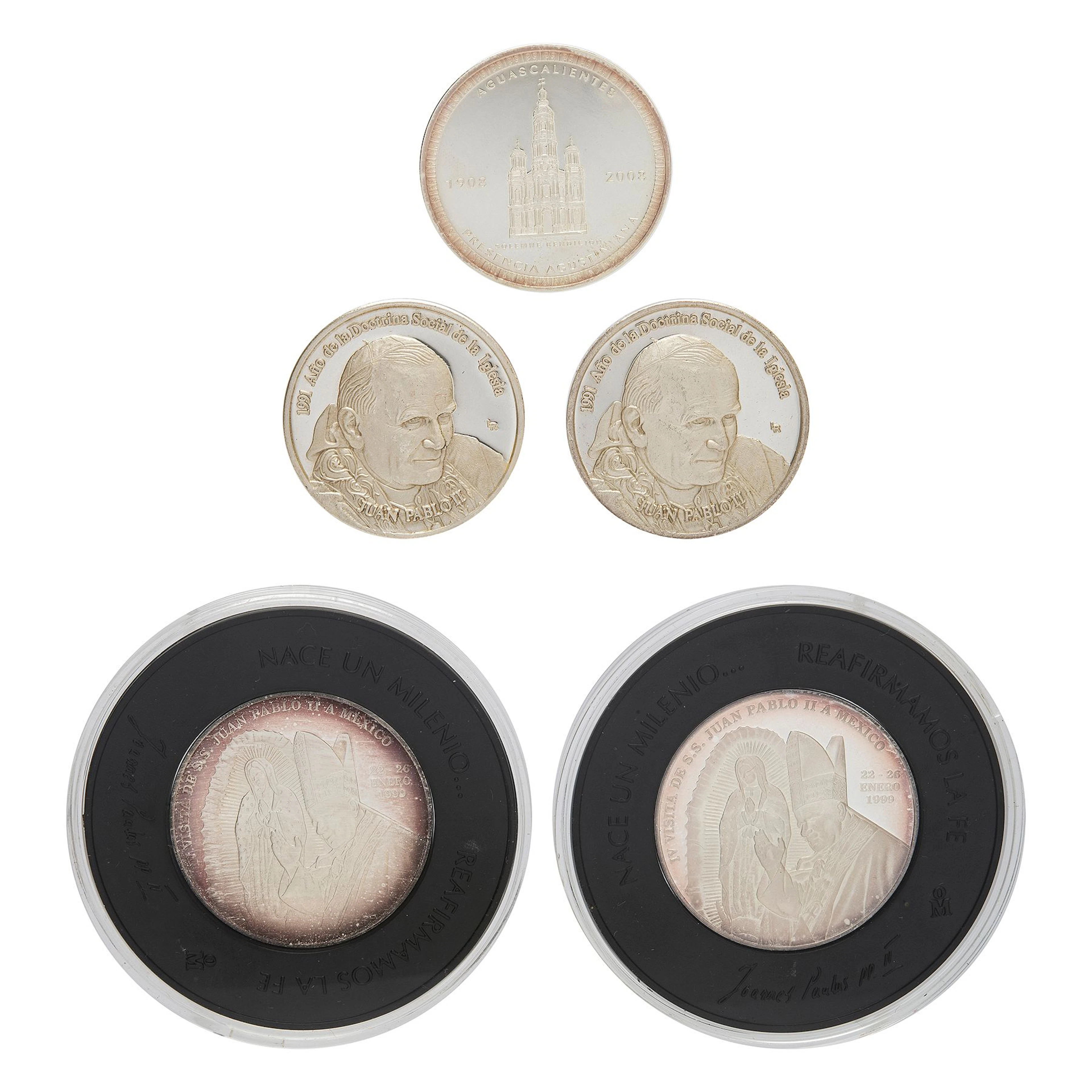 CINCO MEDALLAS CONMEMORATIVAS EN PLATA .999