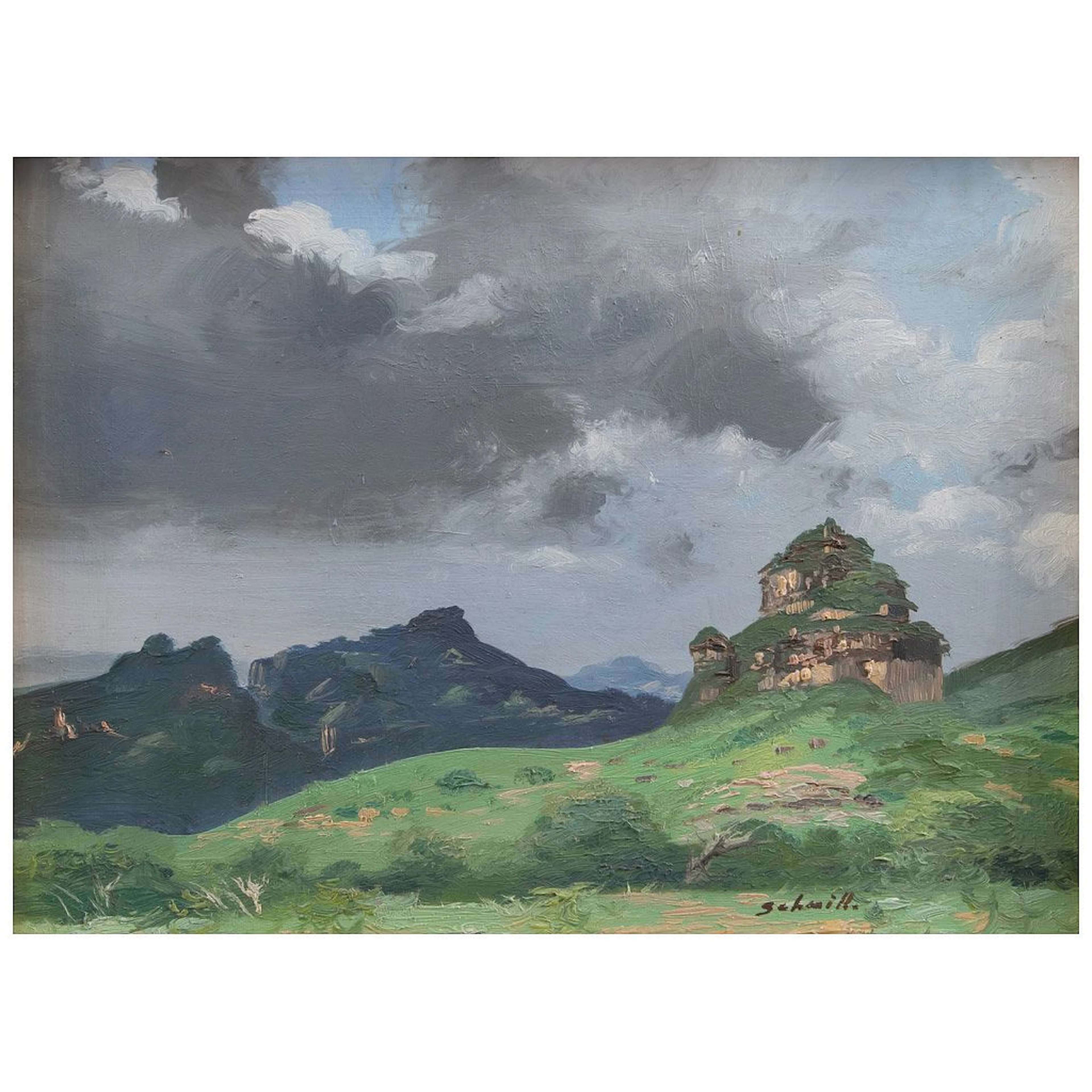 JOSÉ MANUEL SCHMILL. Sin título. Firmado. Óleo sobre masonite. 30 x 40 cm