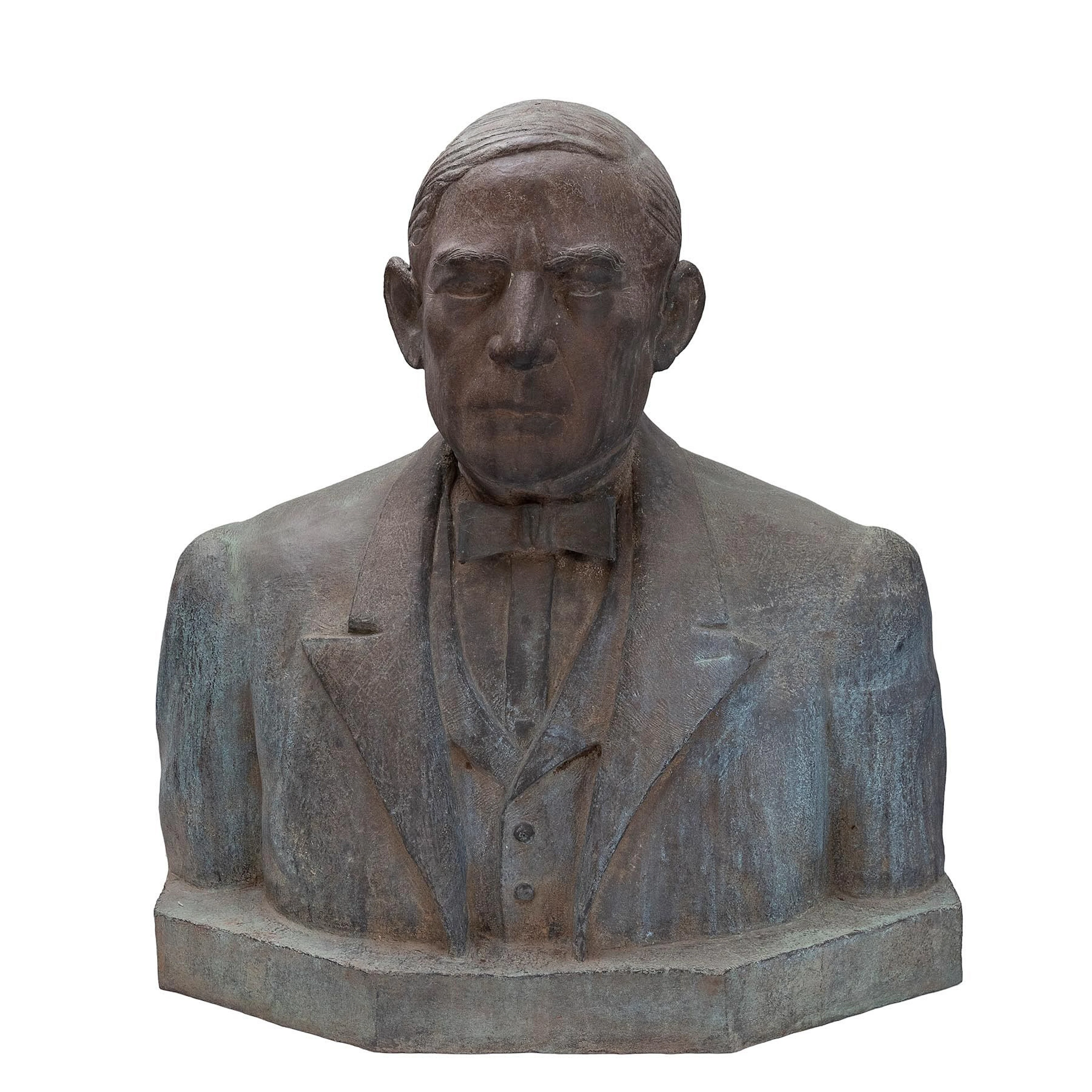 BUSTO DE BENITO JUÁREZ. MÉXICO, CA. 1900. Bronce. Con la leyenda: