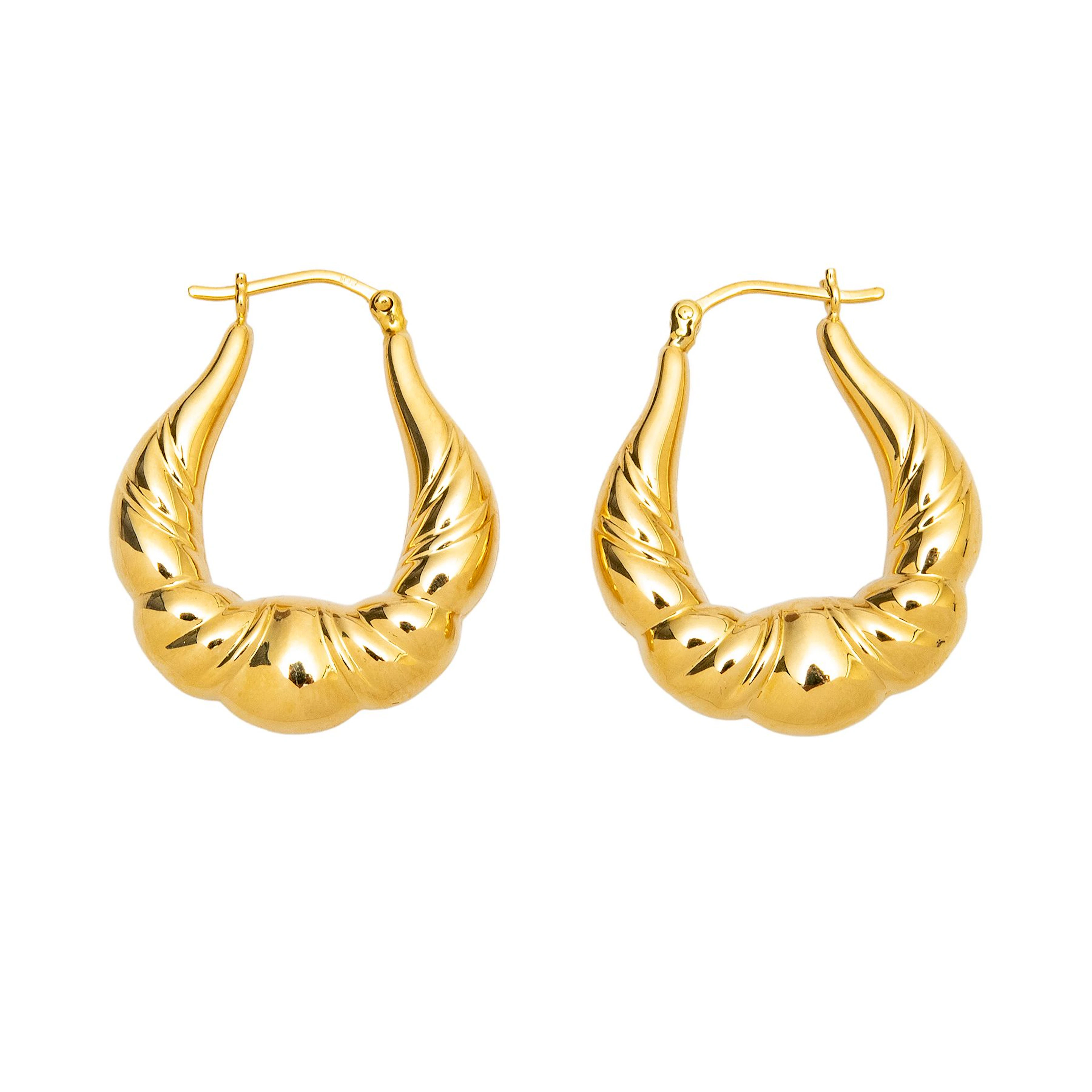 PAR DE ARRACADAS CHUNKY CREOLE EN ORO AMARILLO DE 18K