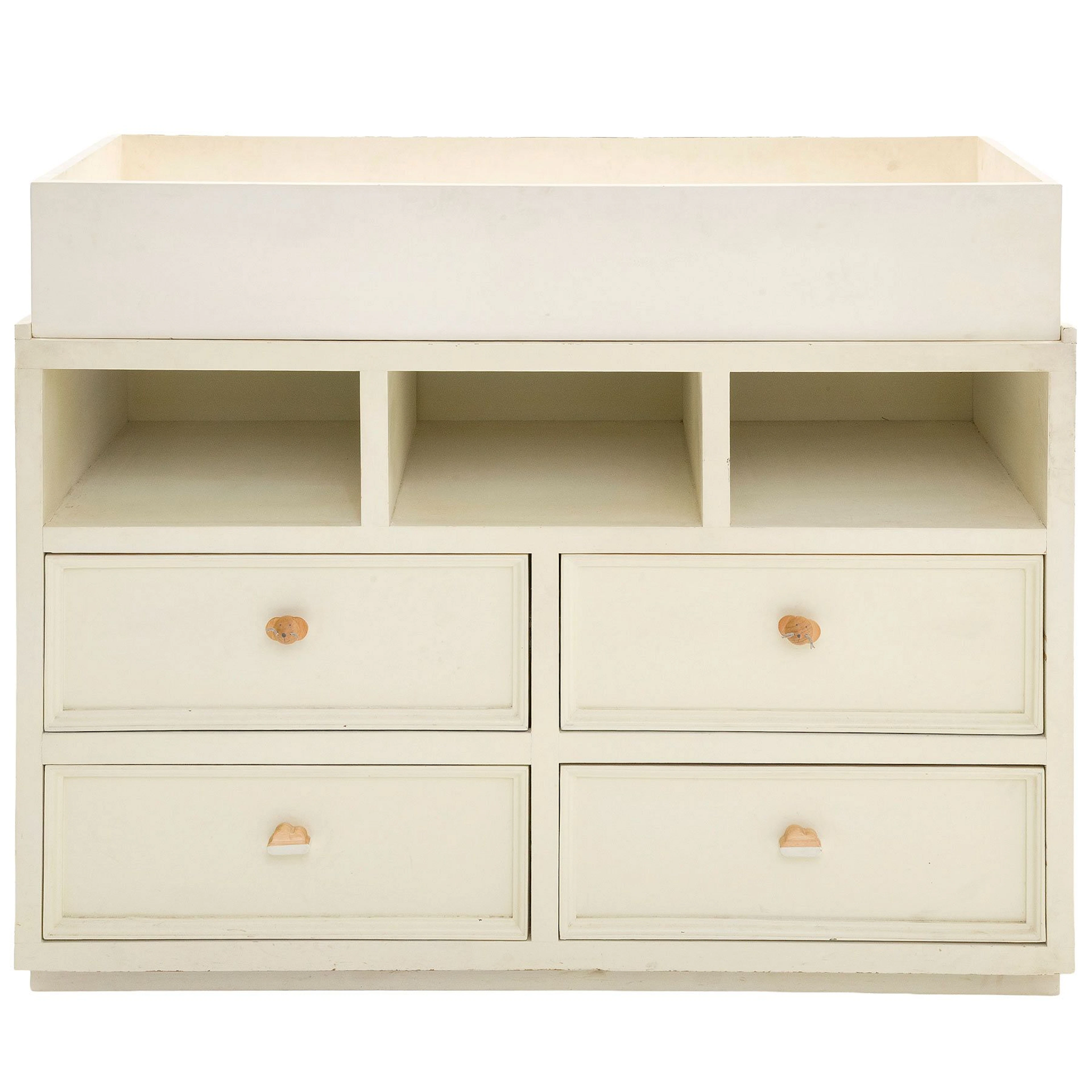 CAMBIADOR, SXX. En madera pintada. Cubierta rectangular deslizable