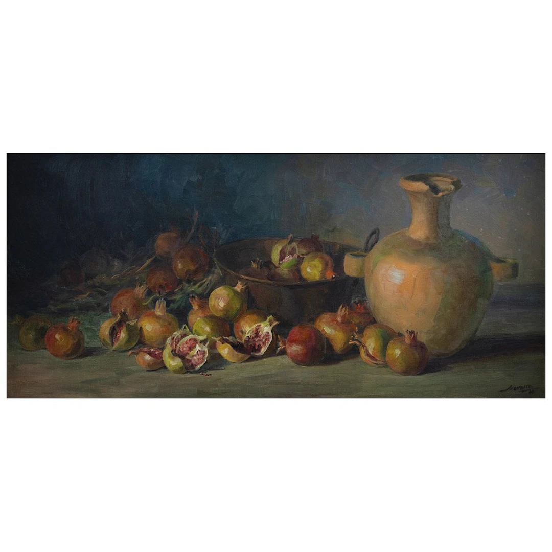 MANUEL NAVARRO. Sin título. Firmado y fechado 68. Óleo sobre tela. 60 x 130 cm