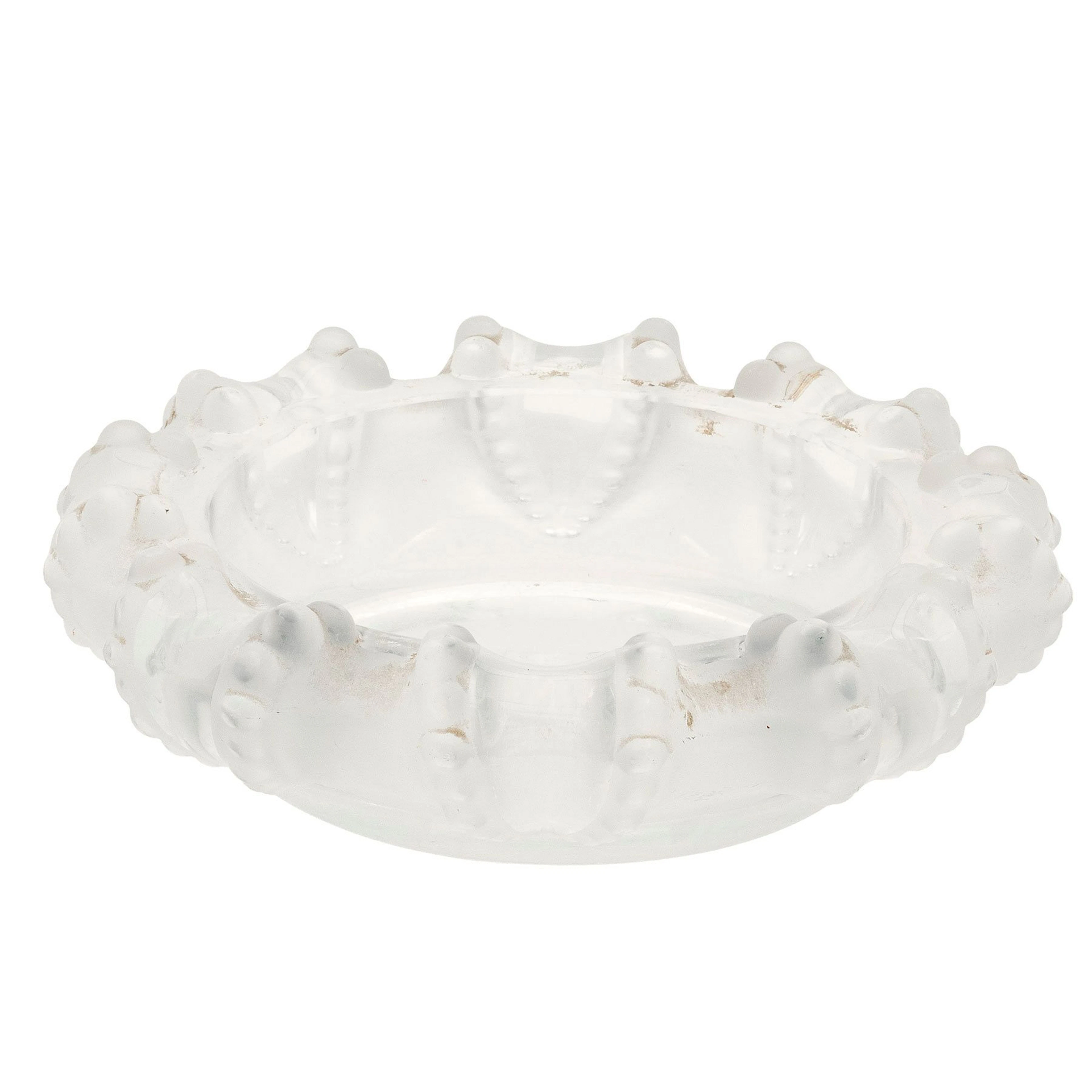 LALIQUE FRANCIA SXX CENICERO CANNES Elaborado en vidrio prensado Firmado