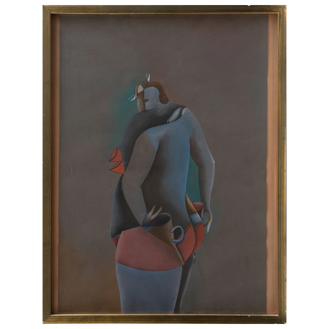 LUIS ZÁRATE. Sin título. Firmada. Mixta sobre papel. 55 x 36 cm