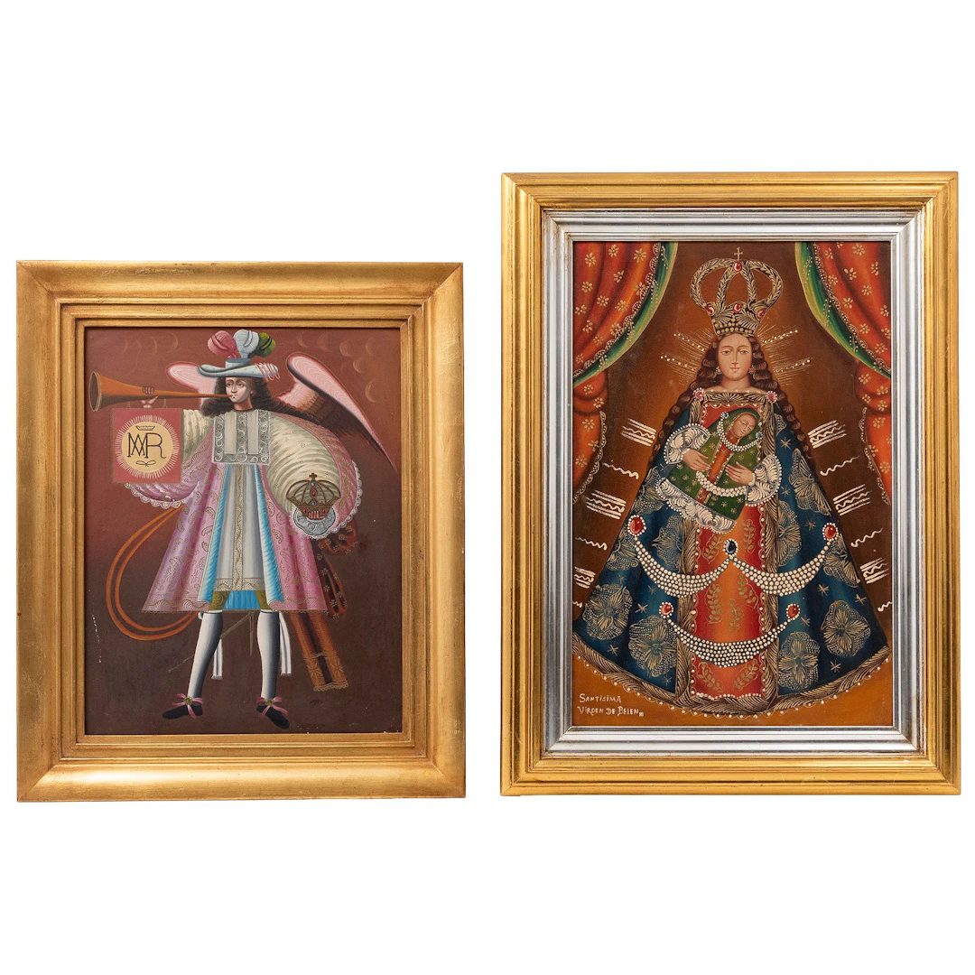 SANTÍSIMA VIRGEN DE BELÉN Y ÁNGEL ARCABUCERO ESCUELA CUZQUEÑA, SIGLO