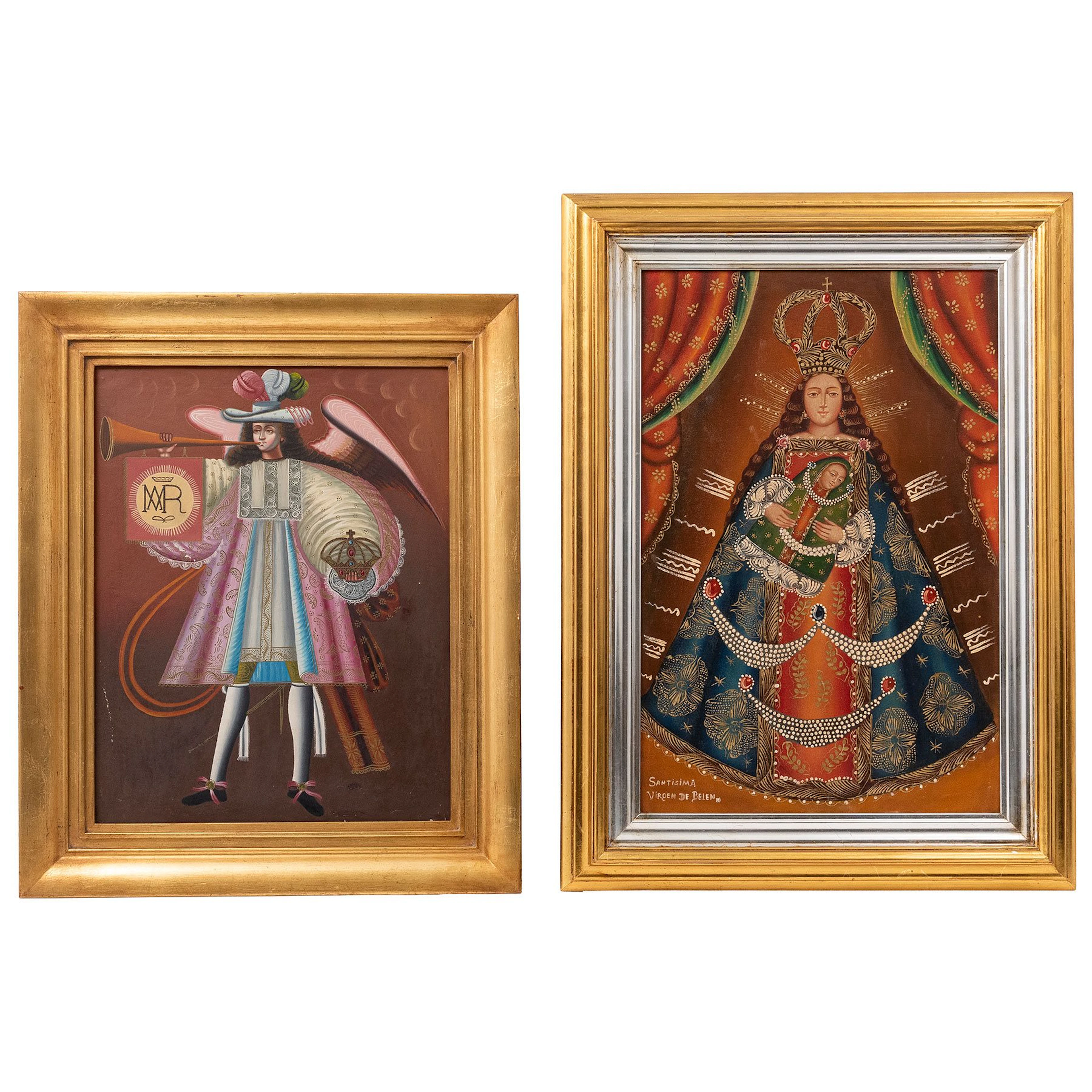 SANTÍSIMA VIRGEN DE BELÉN Y ÁNGEL ARCABUCERO ESCUELA CUZQUEÑA, SIGLO