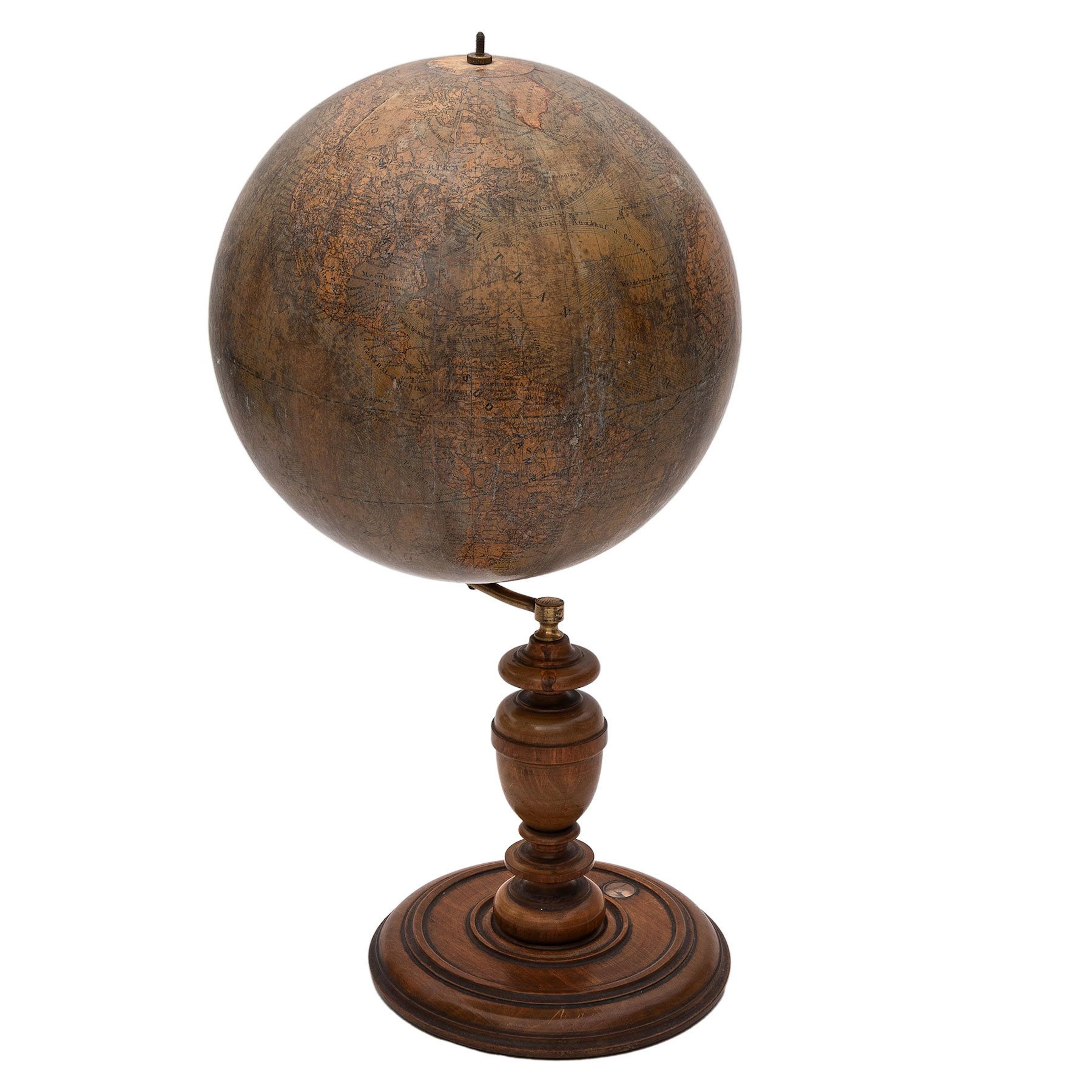 GLOBO TERRÁQUEO LUDWIG JULIUS HEYMANN, BERLIN, Ca. 1900 Con sello