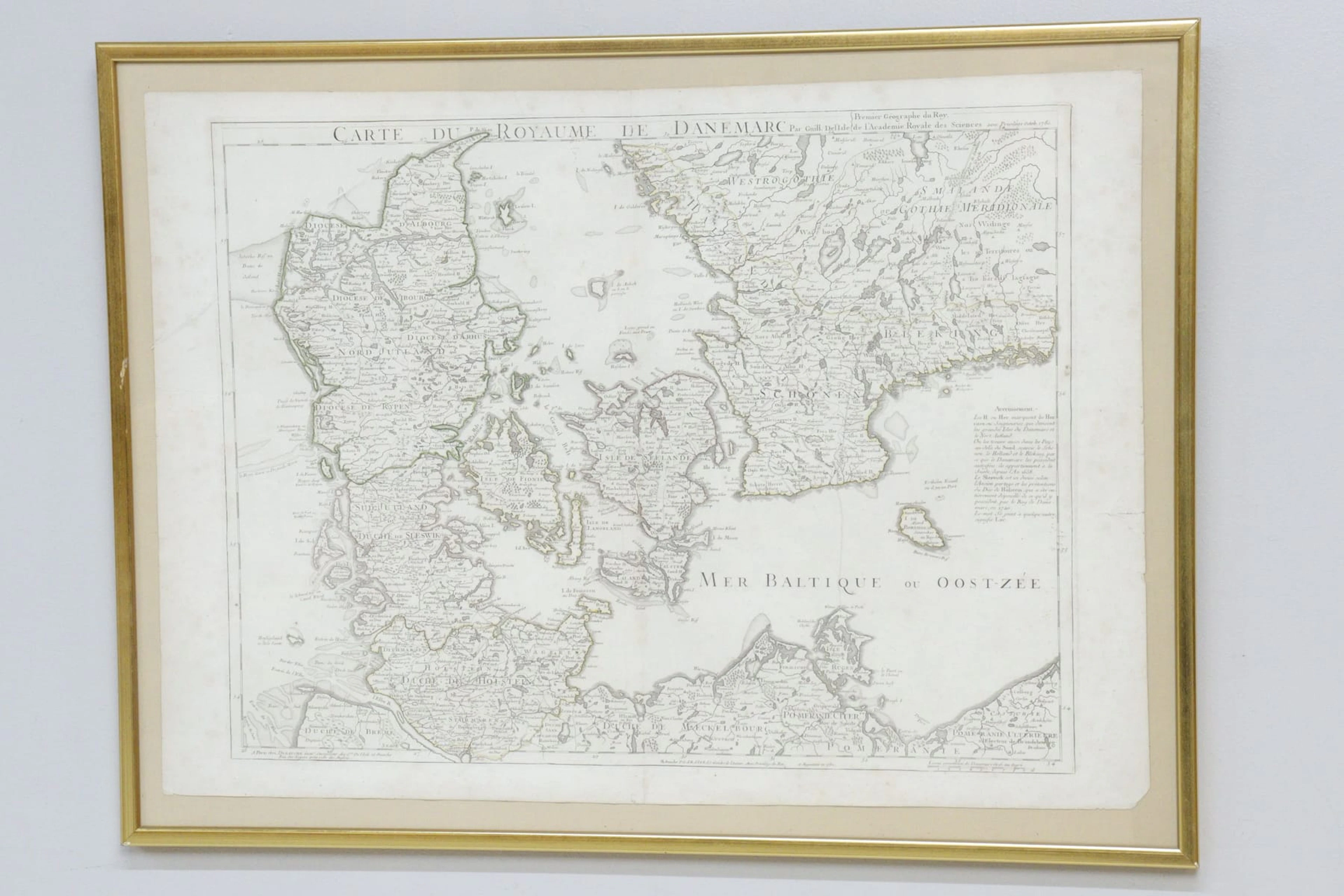 Äldre karta, Danmark, ramad