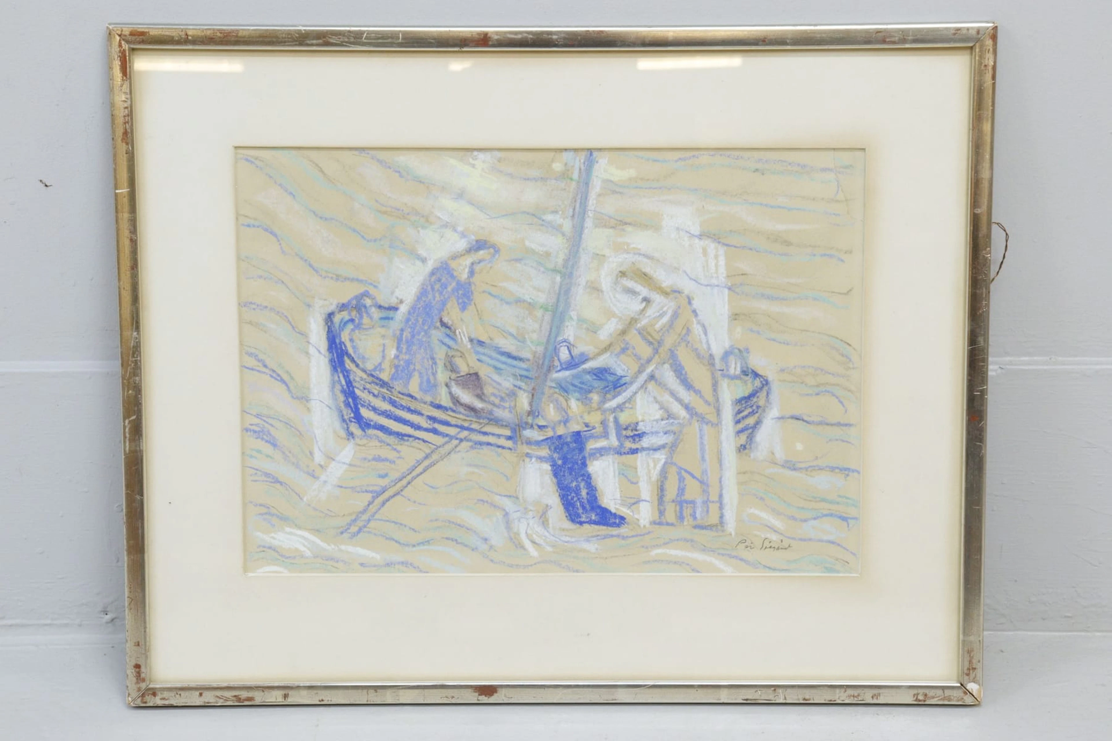 Pär Siegård, pastell, signerad