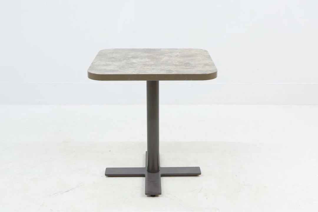 Cafébord, metallstativ med marmorimitation
