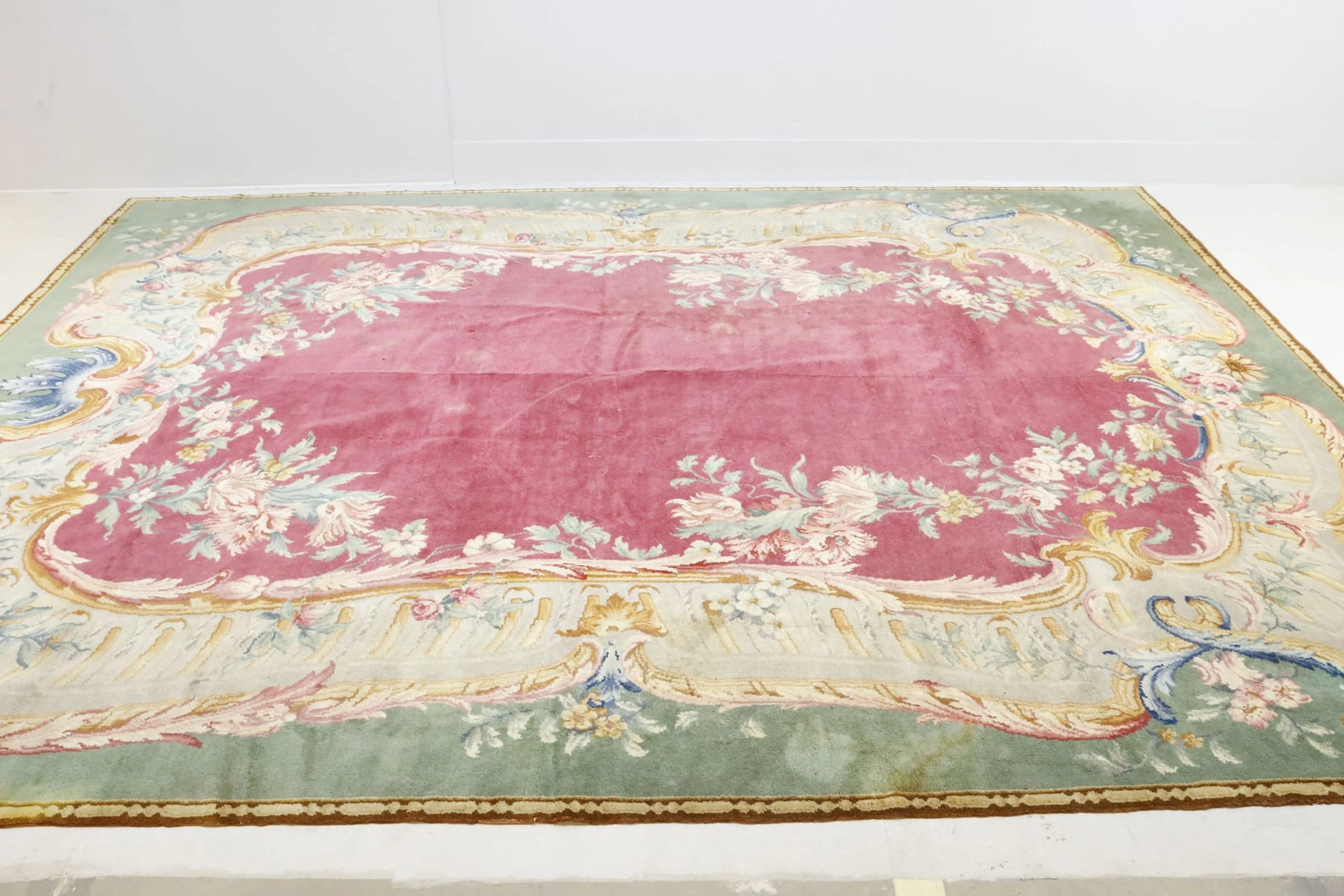 Stor matta, Aubusson, Savonnerie, Frankrike, 400x500cm