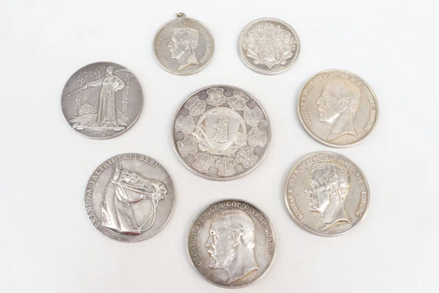 Minnesmedaljer, silver, vikt 303 gram