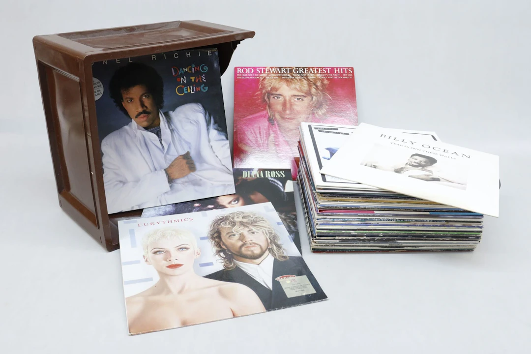 LP-skivor, met 1980/90-tal, pop, rock, disco, med back