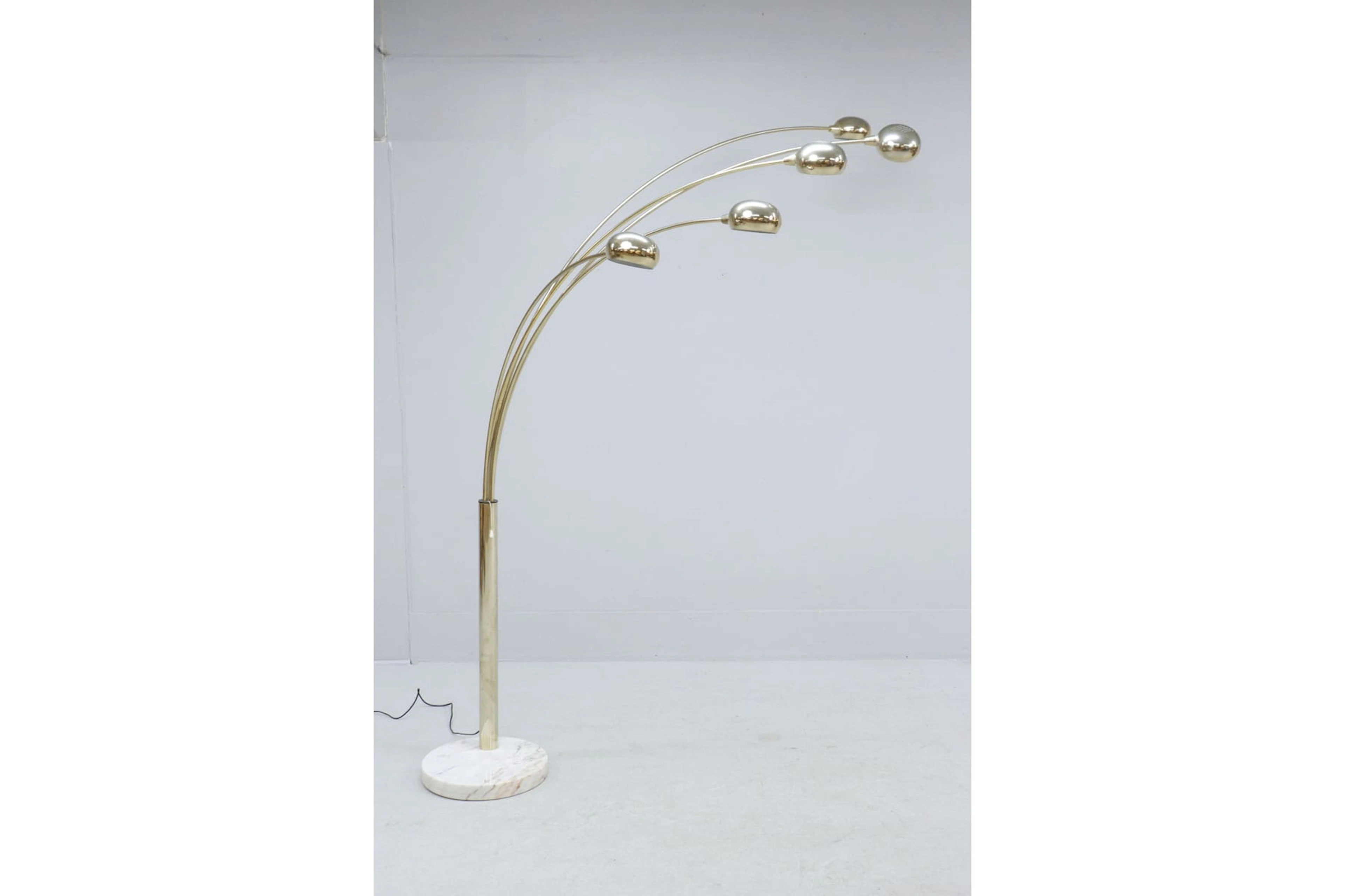 Golvlampa, 5-armad, med marmorfot, Lyktan