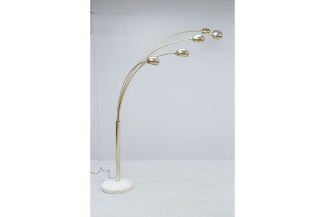 Golvlampa, 5-armad, med marmorfot, Lyktan