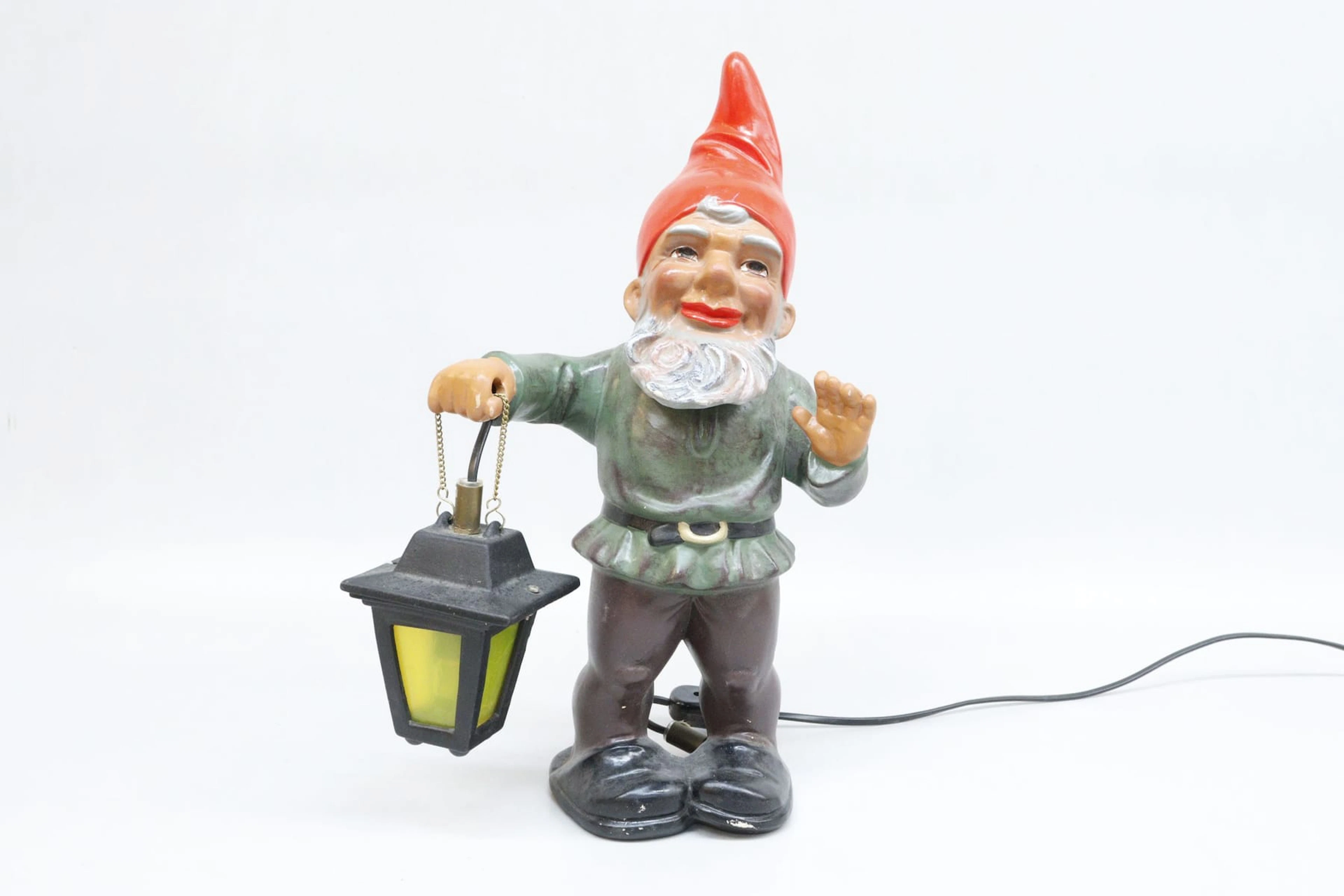 Tomte med lykta, keramik, Heissner