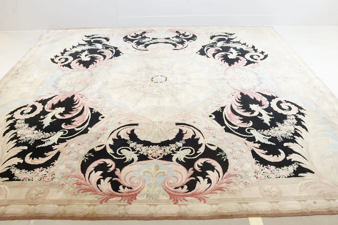 Stor matta, Aubusson, Savonnerie, Frankrike, 450x450cm